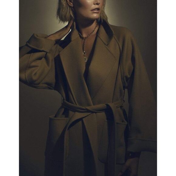 Michael Kors Collection Double Face Wool Melton Bathrobe Coat - Picture 5 of 13